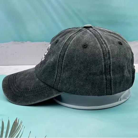 Vintage Washed "Dog Mom" Embroidered Baseball Cap - Picture 5 of 6